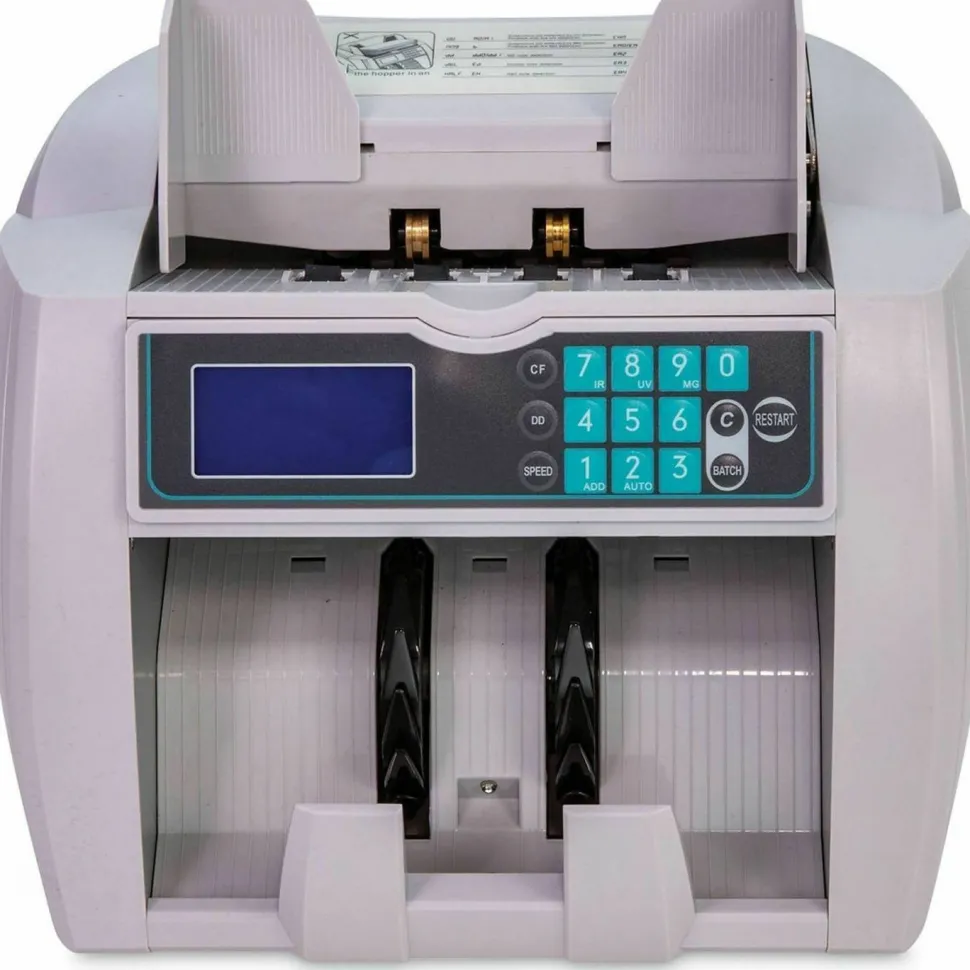 CONTROLTEK 4850 Bill Counter with Counterfeit Detection, 1,900 bills/min, 10" x 13.6" x 11.6", White