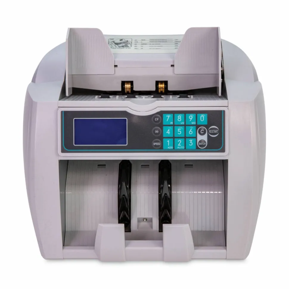 CONTROLTEK 4850 Bill Counter with Counterfeit Detection, 1,900 bills/min, 10" x 13.6" x 11.6", White