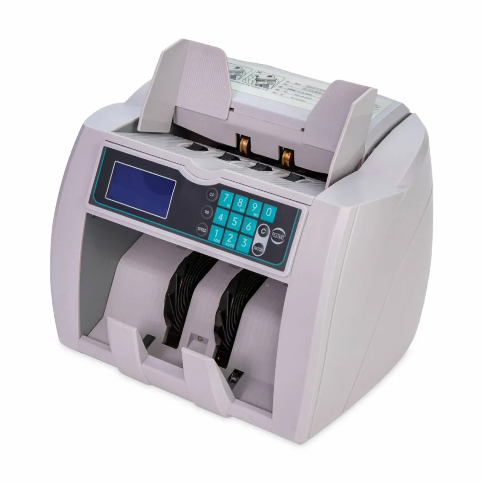CONTROLTEK 4850 Bill Counter with Counterfeit Detection, 1,900 bills/min, 10" x 13.6" x 11.6", White