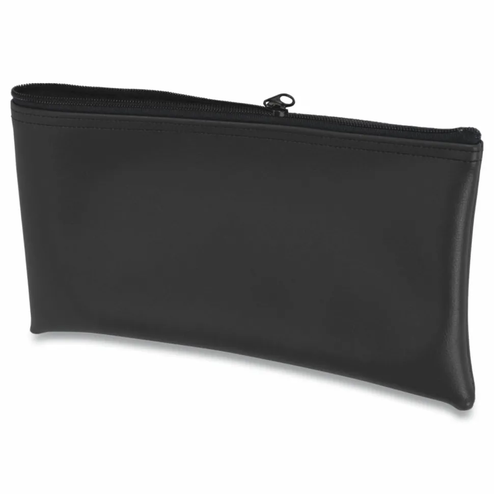 CONTROLTEK Fabric Deposit Bag, Vinyl, 6" x 1" x 11", Black