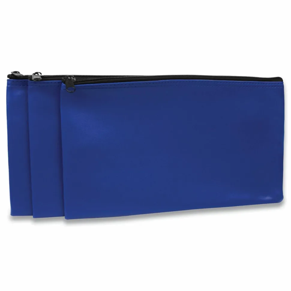 CONTROLTEK Fabric Deposit Bag, Vinyl, 6" x 1" x 11", Black