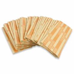 CONTROLTEK Flat Tubular Coin Wrap, Quarters, Orange/White, 1,000/Box