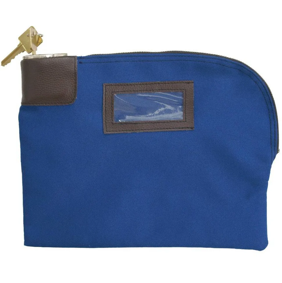 ControlTek 7-Pin Canvas Locking Night Deposit Bag, 8 1/2" x 11", Blue