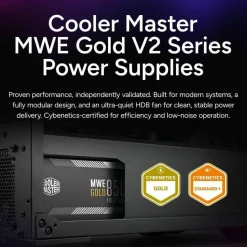 Cooler Master MWE Gold 850 V2 Fully Modular Power Supply - 850W 80+ Gold Certified PSU, Dual EPS Connectors, Semi-Fanless Low Noise Design, Flat Black Cables, Reliable ATX Gaming PSU, 5-Year Warranty