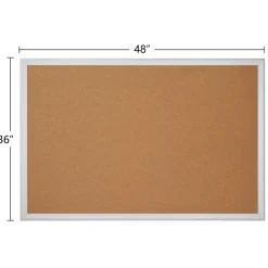 Cork Bulletin Board, 36" x 48", Aluminum Frame With Silver Finish