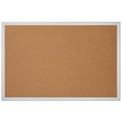 Cork Bulletin Board, 36" x 48", Aluminum Frame With Silver Finish