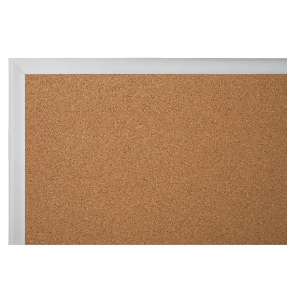 Cork Bulletin Board, 36" x 48", Aluminum Frame With Silver Finish