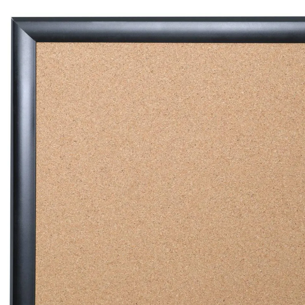 Cork Bulletin Board, 48" x 72", Aluminum Frame With Black Finish
