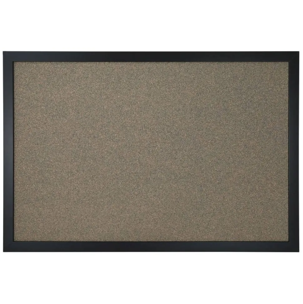 Cork Bulletin Board, 24" x 36", Black Finish Frame