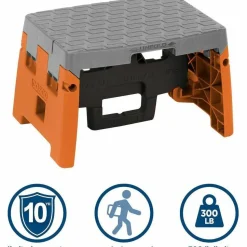 Cosco Folding Step Stool, 1-Step, 300 lb Capacity, 8.5