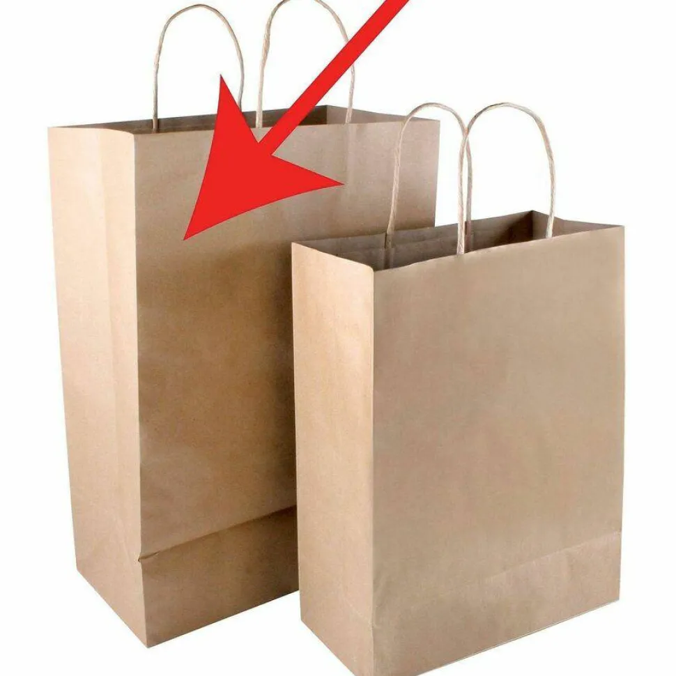COSCO Premium Large Brown Paper Shopping Bags - 17" Length x 12" Width - Kraft - Paper - Shopping - 50/Box