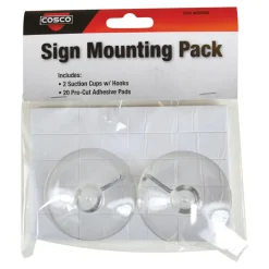 Cosco Sign-Hanging Accessory Kit, 2 Suction Cups and 20 Adhesive Pads