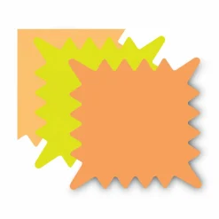 COSCO Die Cut Paper Signs, 5.25 x 5.25, Square, Assorted Colors, Pack of 48 Each