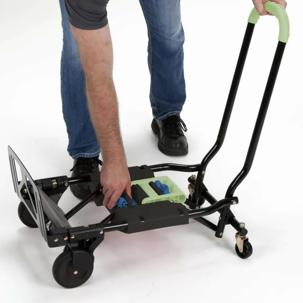 Cosco 2-in-1 Multi-Position Hand Truck and Cart, 300 lbs, 16.63 x 12.75 x 49.25, Black/Blue/Green