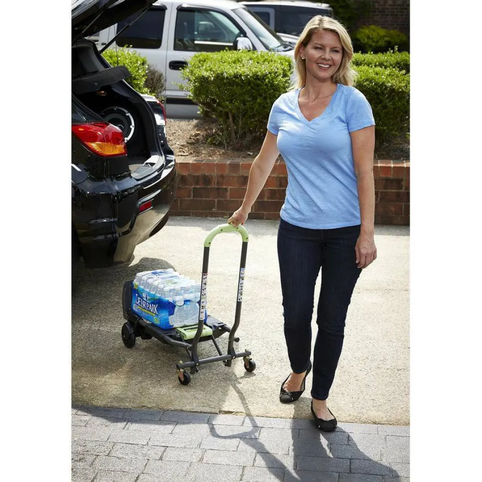 Cosco 2-in-1 Multi-Position Hand Truck and Cart, 300 lbs, 16.63 x 12.75 x 49.25, Black/Blue/Green