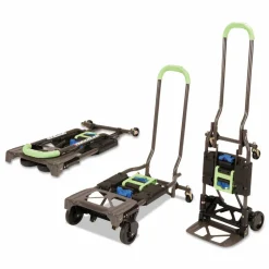 Cosco 2-in-1 Multi-Position Hand Truck and Cart, 300 lbs, 16.63 x 12.75 x 49.25, Black/Blue/Green