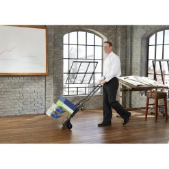 Cosco 2-in-1 Multi-Position Hand Truck and Cart, 300 lbs, 16.63 x 12.75 x 49.25, Black/Blue/Green