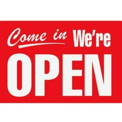 Cosco Open/Closed 2-Sided Sign, 8" x 12", Red