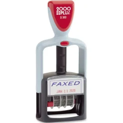 Cosco 2000PLUS Green Line Heavy-Duty 4-In-1 Dater Replacement Stamp Pad, Blue/Red