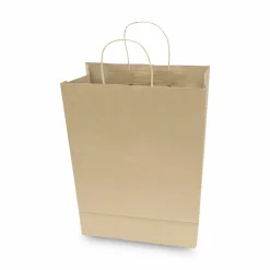COSCO Premium Paper Shopping Bags, 10"W x 13"L, Kraft Brown, Box Of 50