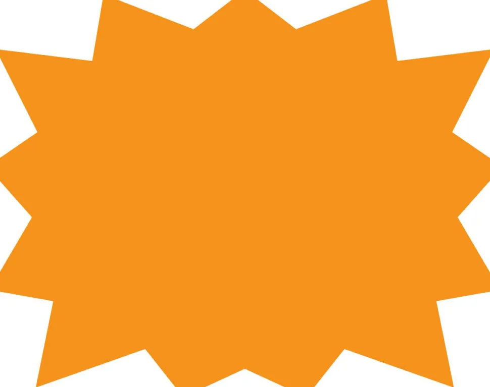 Cosco Sign Kit, Burst Sign with Stake, Orange Plastic Corrugate, 15" x 19"