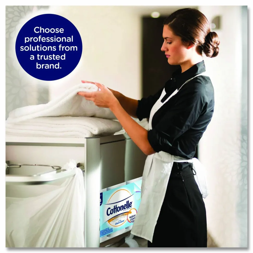 Cottonelle Clean Care Bathroom Tissue, Septic Safe, 1-Ply, White, 170 Sheets/Roll, 12 Rolls/Pack