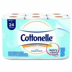Cottonelle Clean Care Bathroom Tissue, Septic Safe, 1-Ply, White, 170 Sheets/Roll, 12 Rolls/Pack