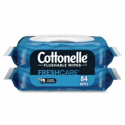 Cottonelle Fresh Care Flushable Cleansing Cloths, 1-Ply, 3.73 x 5.5, White, 84/Pack