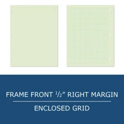 Covered Engineering Pad 8.5"x11" 80 Sheets 20# Paper Green, Case of 24