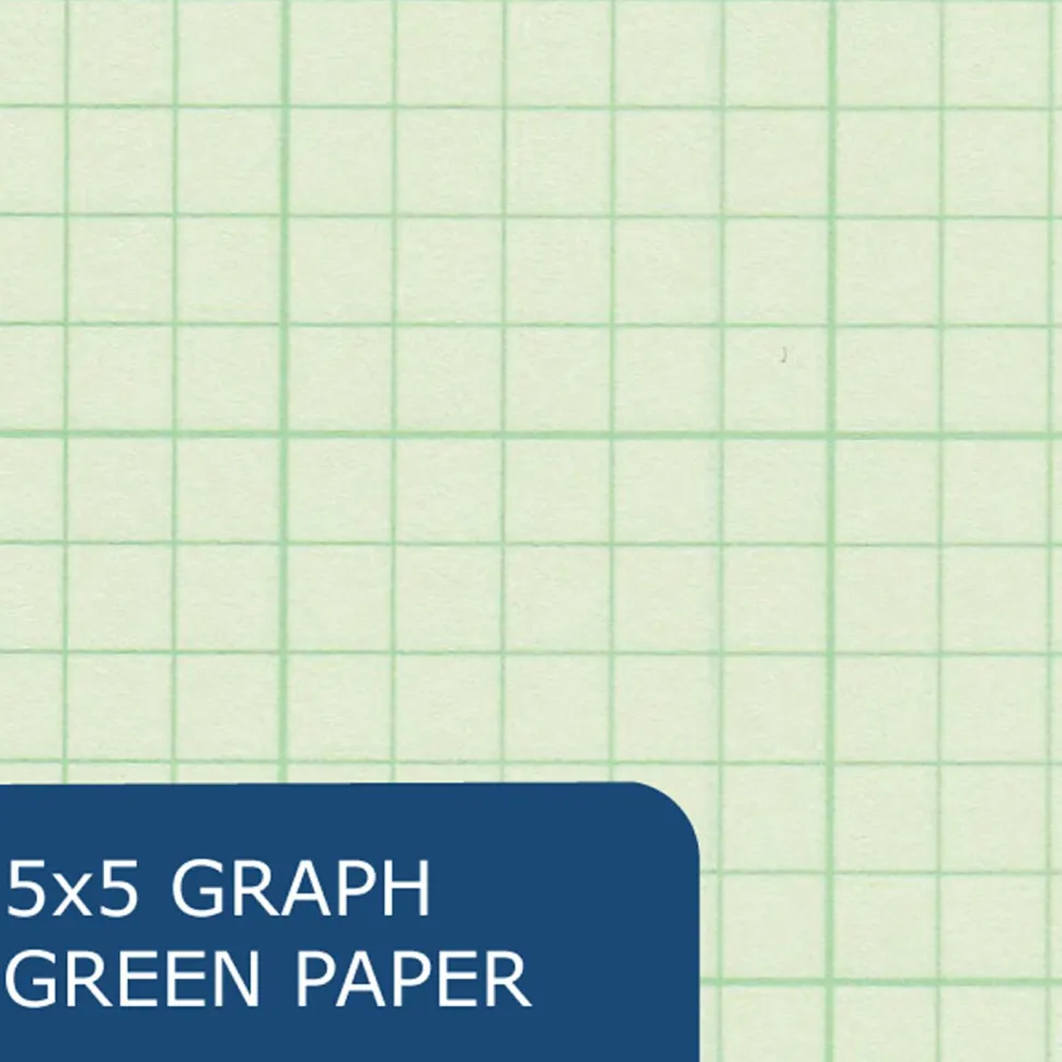 Covered Engineering Pad 8.5"x11" 80 Sheets 20# Paper Green, Case of 24
