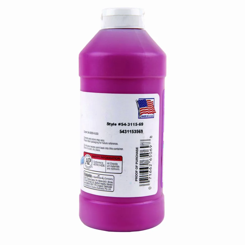 Crayola Artista II Washable Tempera Paint, Magenta, 16 oz Bottle
