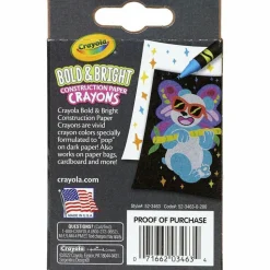 Crayola Bold & Bright Construction Paper Crayons, 24 Count