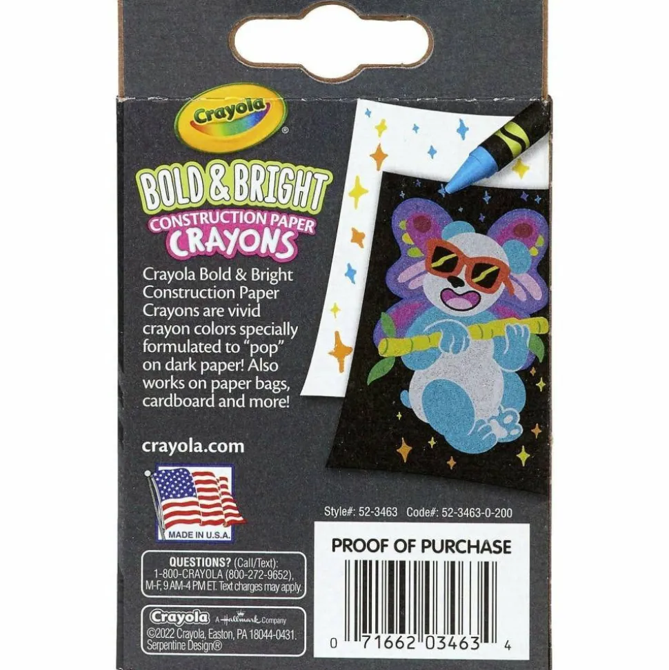 Crayola Bold & Bright Construction Paper Crayons, 24 Count
