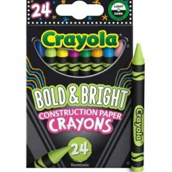 Crayola Bold & Bright Construction Paper Crayons, 24 Count
