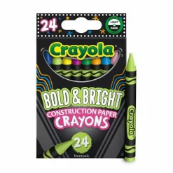 Crayola Bold & Bright Construction Paper Crayons, 24 Count