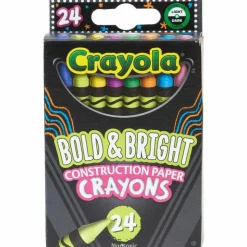 Crayola Bold & Bright Construction Paper Crayons, 24 Count