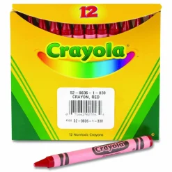Crayola Bulk Crayons, Regular Size, 0.31" x 3.63", Red, 12/Box