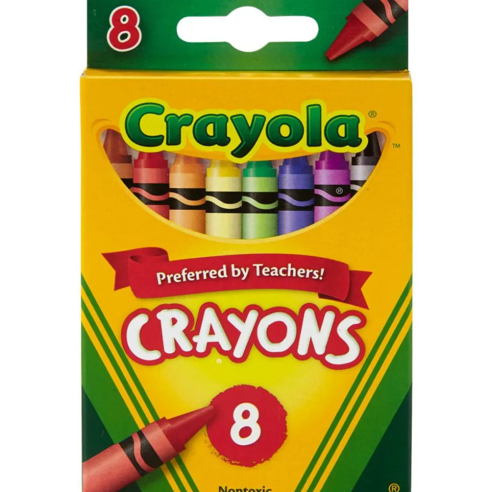 Crayola Crayons, Assorted Colors, Box Of 8 Crayons