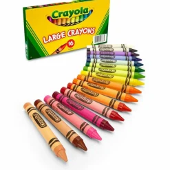 Crayola Crayons, Large, Assorted Colors, Box Of 16 Crayons