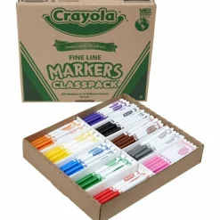 Crayola Fine Line Markers, Assorted Classic Classpack, Box Of 200