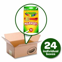 Crayola Fine Line Markers, Assorted Classic Classpack, Pack Of 10