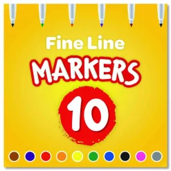 Crayola Fine Line Markers, Assorted Classic Classpack, Pack Of 10