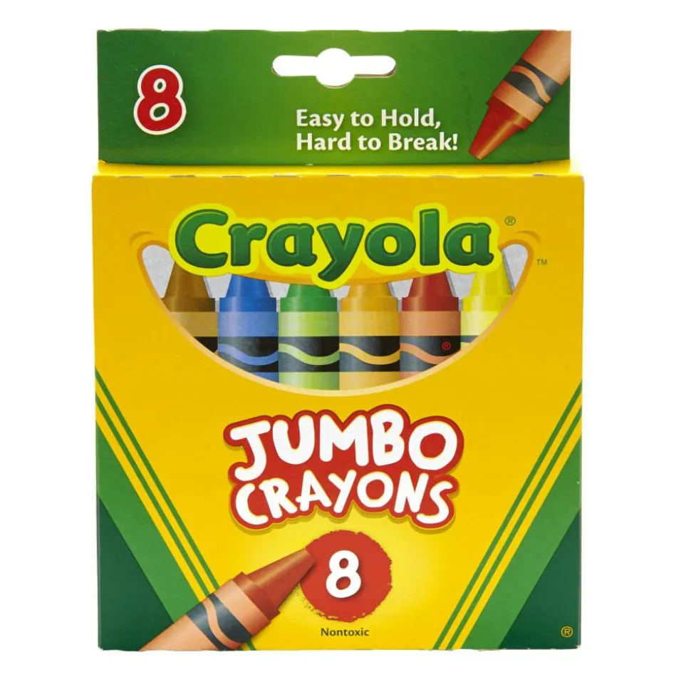 Crayola Jumbo Crayons, Assorted Colors, Box Of 8 Crayons
