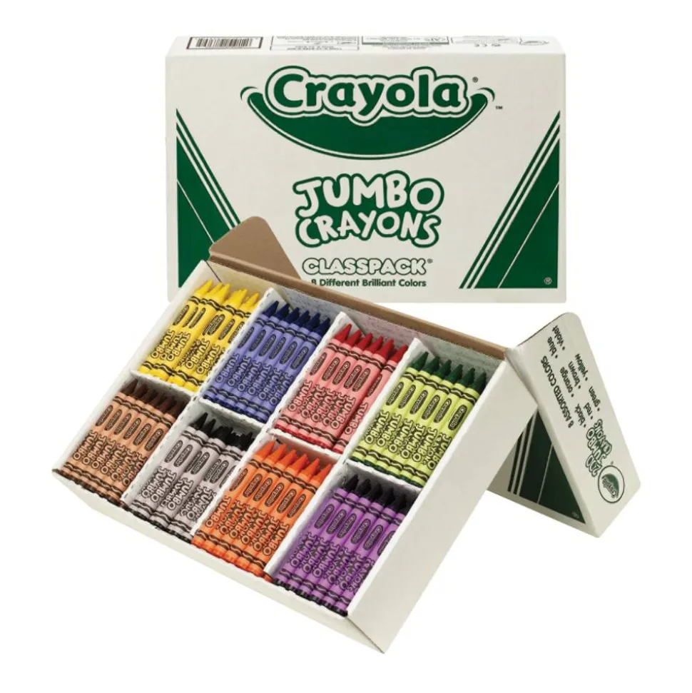 Crayola Jumbo Crayons Classpack, Assorted Colors, Box Of 200 Crayons