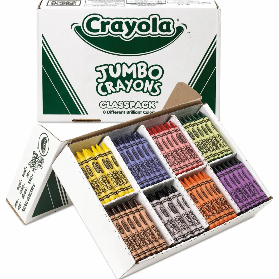 Crayola Jumbo Crayons Classpack, Assorted Colors, Box Of 200 Crayons