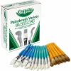 Crayola Large Variety Paint Brush Classpack, Natural; Nylon Bristles, Flat; Round Profiles, 36/Set