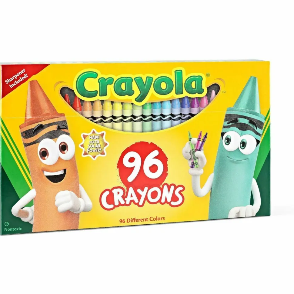 Crayola Standard Crayons With Built-In Sharpener, Assorted Colors, Big Box Of 96 Crayons
