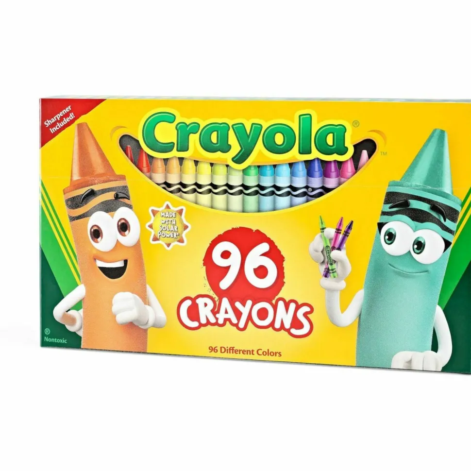 Crayola Standard Crayons With Built-In Sharpener, Assorted Colors, Big Box Of 96 Crayons