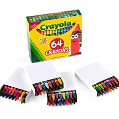 Crayola Standard Crayons With Built-In Sharpener, Assorted Colors, Box Of 64 Crayons