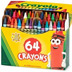 Crayola Standard Crayons With Built-In Sharpener, Assorted Colors, Box Of 64 Crayons